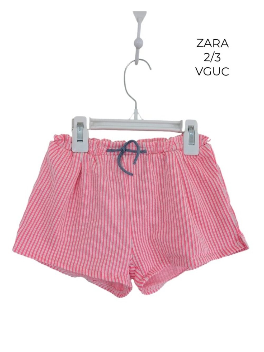 ZARA Highlighter Pink Striped Shorts 2T/3T Girls Clothes